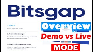 Bitsgap Demo and LIVE Trading Modes Best Practices [upl. by Ellenahc]