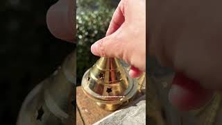 frankincense luban Hojari Boswellia Sacra Oman on Charcoal Brass Hanging Censer Incense Burner [upl. by Gelb]