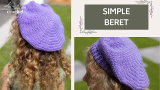 How to Crochet a Beret Easy Hat Pattern Step by Step Tutorial [upl. by Akemeuwkuhc640]