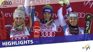 Highlights  Vlhová edges Shiffrin in Slalom opener at Levi  FIS Alpine [upl. by Nunnery961]