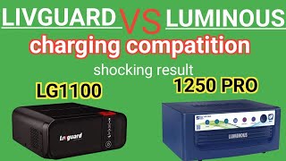 LUMINOUS 1250 VS LIVGUARD 1100 CHARGING TEST  LUMINOUS INVERTER  LIVGUARD INVERTER inverter [upl. by Lehsreh]