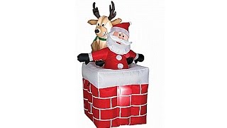 Animated Santa In Chimney Inflatable Yard Decoration [upl. by Casar]