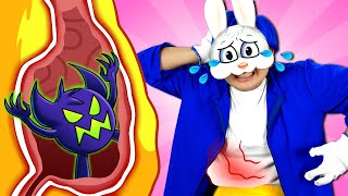 Theres A Monster In My Tummy  Kids Songs And Nursery Rhymes  Bunny Boom Kids Songs [upl. by Hnirt]