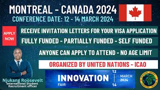 FULLY FUNDED CONFERENCE IN CANADA FOR 2024  NO AGE LIMIT ANYONE CAN APPLY HOSTED BY UN  ICAO [upl. by Assilem]