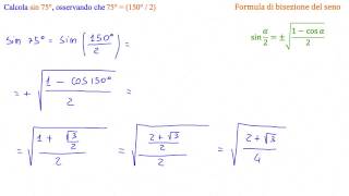 Calcola sin 75° osservando che 75°  150°  2 [upl. by Ahsikym]