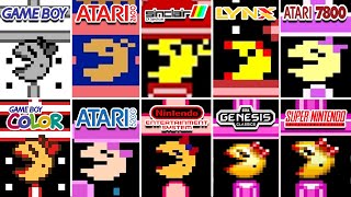 Ms PacMan 1981 GB vs Atari2600 vs ZXS vs Lynx vs A7800 vs GBC vs A5200 vs NES vs Genesis vs SNES [upl. by Yenruoc]