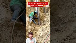 The construction workers is agile and skillful construction shorts youtubeshorts funny youtube [upl. by Seta]