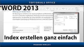 Stichwortverzeichnis  Index erstellen ganz einfach in Word [upl. by Chrysa183]