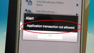 Fix Application transaction not allowed Problem Solve In HDFC Bank [upl. by Lia444]