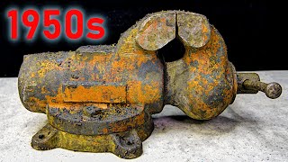 Cursed Rusty bullet vise Restoration from 1950s [upl. by Waine432]