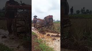 Traktor menyisir bagian kanan lahan traktorsawah bajaksawah shorts [upl. by Vevina]