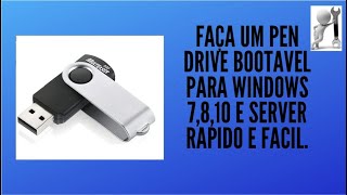 Como criar um pen drive de boot para windows [upl. by Aiekal585]