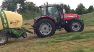 Massey Ferguson 6290 Round Baling with Krone comprima F155 XC [upl. by Elbam302]