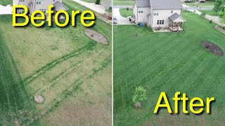 Before And After Fertilizer Results  Mowing My Neighbors Deep Grass [upl. by Barrow]