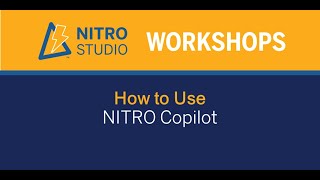 NITRO Studio Workshop How to Use NITRO Copilot [upl. by Radnaxela]