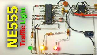 Make NE555  CD4017 Traffic Light Without PCB [upl. by Scurlock783]