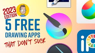 5 Free and Really Good Drawing amp Painting Apps  2023 EDITION [upl. by Saxe900]