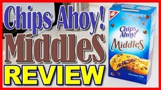 Chips Ahoy Middles Cookie Review  Soft Chocolate Chip Cookies with Chocolate in the Middle [upl. by Jerrie]