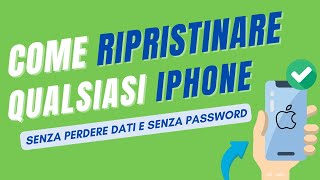 Come RIPRISTINARE iPhone SENZA PERDERE DATI e SENZA PASSWORD  iMyFone Fixppo [upl. by Hubbard]