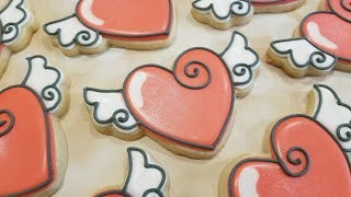 Winged Sparkling Heart Sugar Cookies on Kookievision [upl. by Oicul]