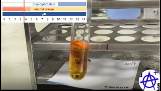 Combination of methyl orange and thymolphthalein indicators [upl. by Ainevuol]