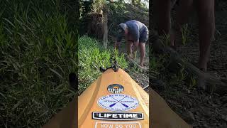 Collecting driftwood goprohero12 lifetimeproducts nature kayakingadventures kayakinglife [upl. by Nilhtac]