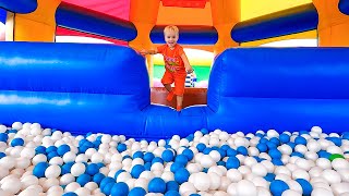 Vlad and Niki play in Inflatable Castle and other funny challenges for kids [upl. by Ojyram]