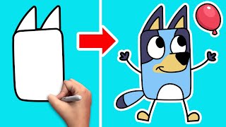 Easy Bluey Drawing  Step by Step Guide for Kids and Beginners [upl. by Yajnas]