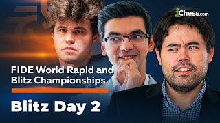 FINAL DAY Hikaru Fights Magnus For Blitz World Championship With Giri Chasing  Day 2 [upl. by Akihsar]