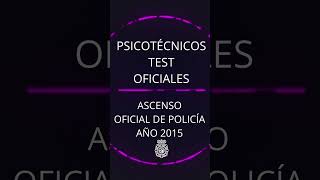 👮 PSICOTÉCNICOS POLICÍA 👮  Test oficial ASCENSO OFICIAL POLICÍA AÑO 2015  1 [upl. by Coumas873]