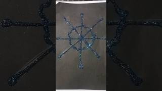 Snowflake with easy glitter technique ❄️ shorts easy artshorts [upl. by Mendy]