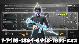 New Update 34⚡Best Sensitivity code  Control Settings Pubg Mobile Bgmi Sensitivity 2024 [upl. by Anirbys]