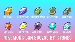 Pokémon That Evolve By Evolutionary Stone Animated 3D Regular Sprites [upl. by Somar]