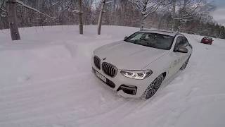 BMW X4 M40d G02  POV Test Drive in the Snow [upl. by Prent178]