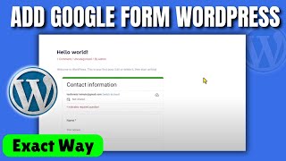 how to add google form in wordpress website 2024  Add amp Configure Google Forms [upl. by Runck]