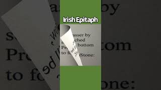 AN IRISH EPITAPH funny poetry hanselreads deathpoetry [upl. by Omiseno896]