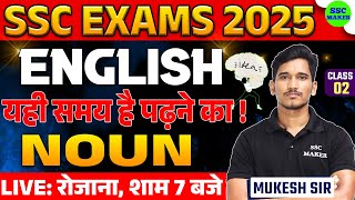 SSC Exams 2024  English Noun Class 2  English For SSC CGL CHSL MTS CPO etc  Mukesh Sir [upl. by Siuol515]