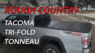 1621 Toyota Tacoma  Rough Country Low Profile Hard TriFold Tonneau Cover  INSTALLATION amp REVIEW [upl. by Aserret]