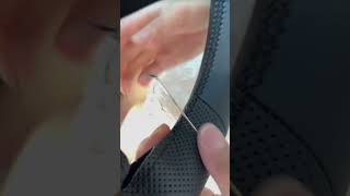 Leather steering wheel cover installation asmr [upl. by Eseekram984]