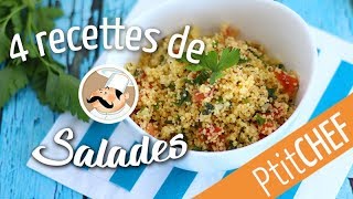 Top 4 de nos recettes de salades  Ptitchefcom [upl. by Helban]