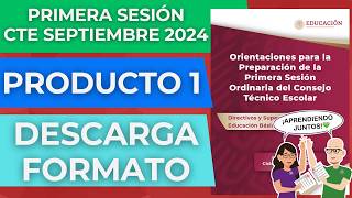 CEAA FORMATO PRODUCTO 1 Primera Sesión CTE Septiembre 2024 Diagnóstico [upl. by Meijer]