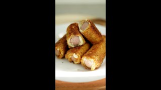 How to make Hot Dog Rolls  Crispy Hotdog Bread Rolls recipe shorts [upl. by Aleafar47]