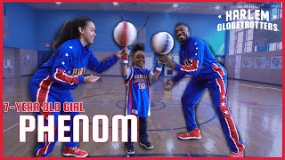 Globetrotters Surprise 7year Old Girl Phenom  Harlem Globetrotters [upl. by Lavelle]