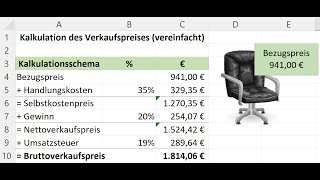 Verkaufspreiskalkulation in Excel [upl. by Kries]