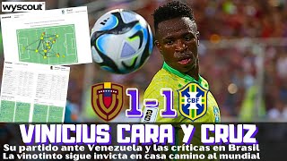 VINICIUS SU PARTIDO CON BRASIL ANTE UNA RESISTENTE VENEZUELA ¿JUSTAS LAS CRÍTICAS LO DE RAPHINHA [upl. by Odey]