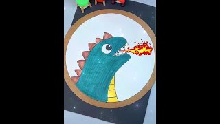 Simple Handmade  Draw A Large Dinosaur With Little Hands In 20 Seconds Interesting Palm Drawing [upl. by Barmen435]