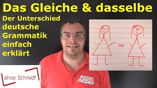 Das Gleiche und dasselbe  Der Unterschied  Deutsche Grammatik  Lehrerschmidt [upl. by Eseret718]