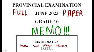 Mathematics Grade 10 JUNE 2023 PAPER 1 mathszoneafricanmotives mathswithadmirelightone [upl. by Natye]