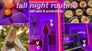 FALL NIGHT ROUTINE 2021 productivity self care journaling fall baking amp more [upl. by Dera994]