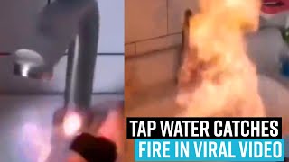 Tap water catches fire in China [upl. by Freed]